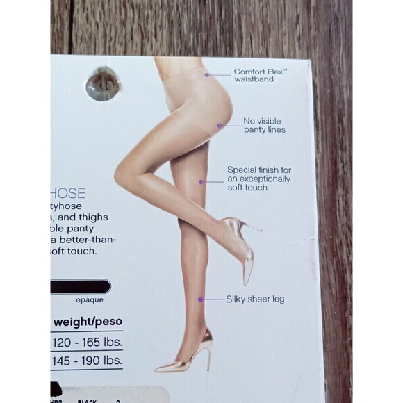 Hanes Body Shaper Pantyhose Size Q Nude Silky Sheer Leg Sheer Toe NEW! - Picture 8 of 8